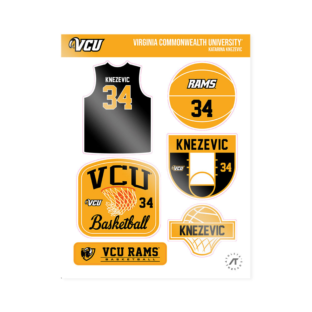 VCU - NCAA Women's Basketball : Katarina Knezevic - Sticker Sheet-0