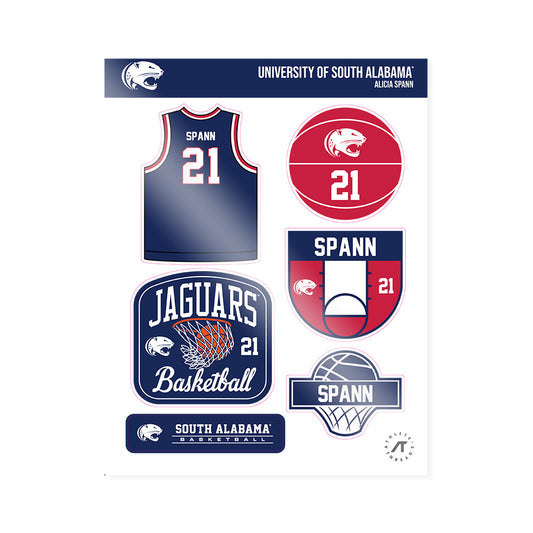 South Alabama - NCAA Women's Basketball : Alicia Spann - Sticker Sheet-0