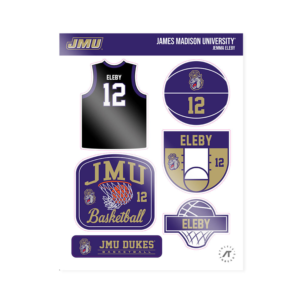 JMU - NCAA Women's Basketball : Jemma Eleby - Sticker Sheet-0