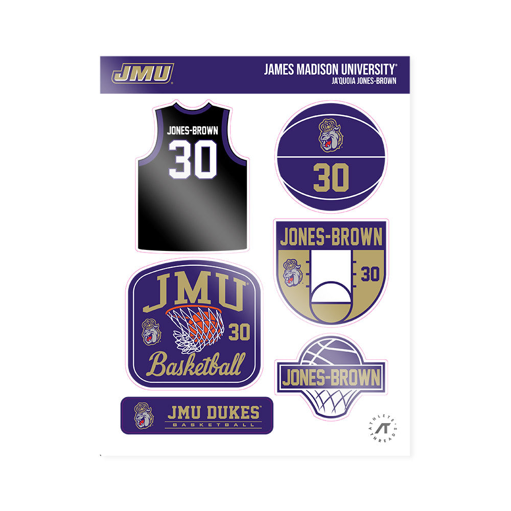 JMU - NCAA Women's Basketball : Ja'Quoia Jones-Brown - Sticker Sheet-0