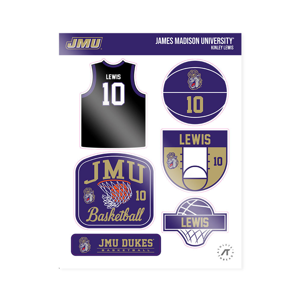 JMU - NCAA Women's Basketball : Kinley Lewis - Sticker Sheet-0