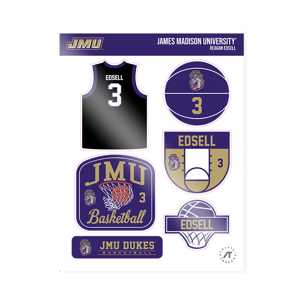 JMU - NCAA Women's Basketball : Reagan Edsell - Sticker Sheet-0