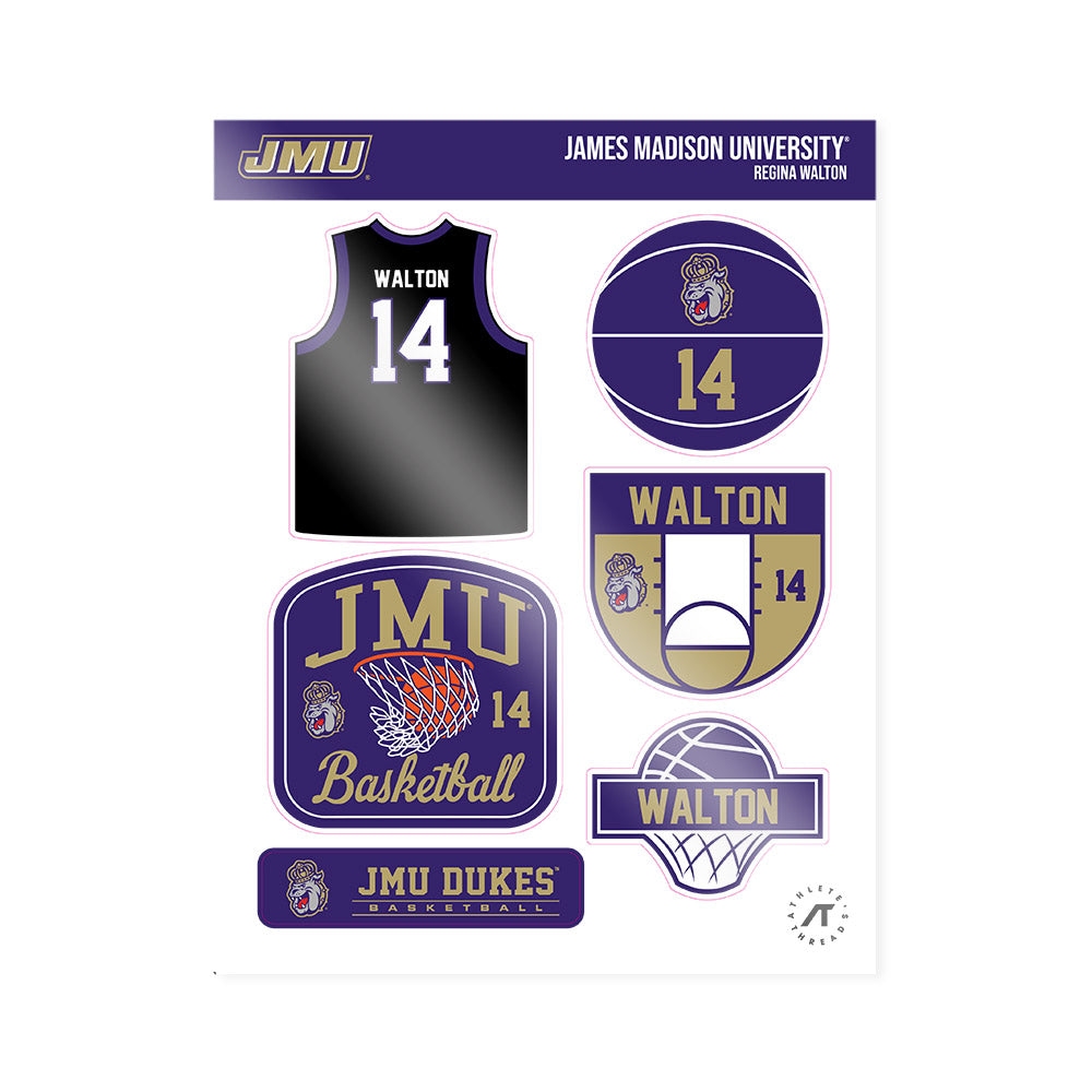JMU - NCAA Women's Basketball : Regina Walton - Sticker Sheet-0