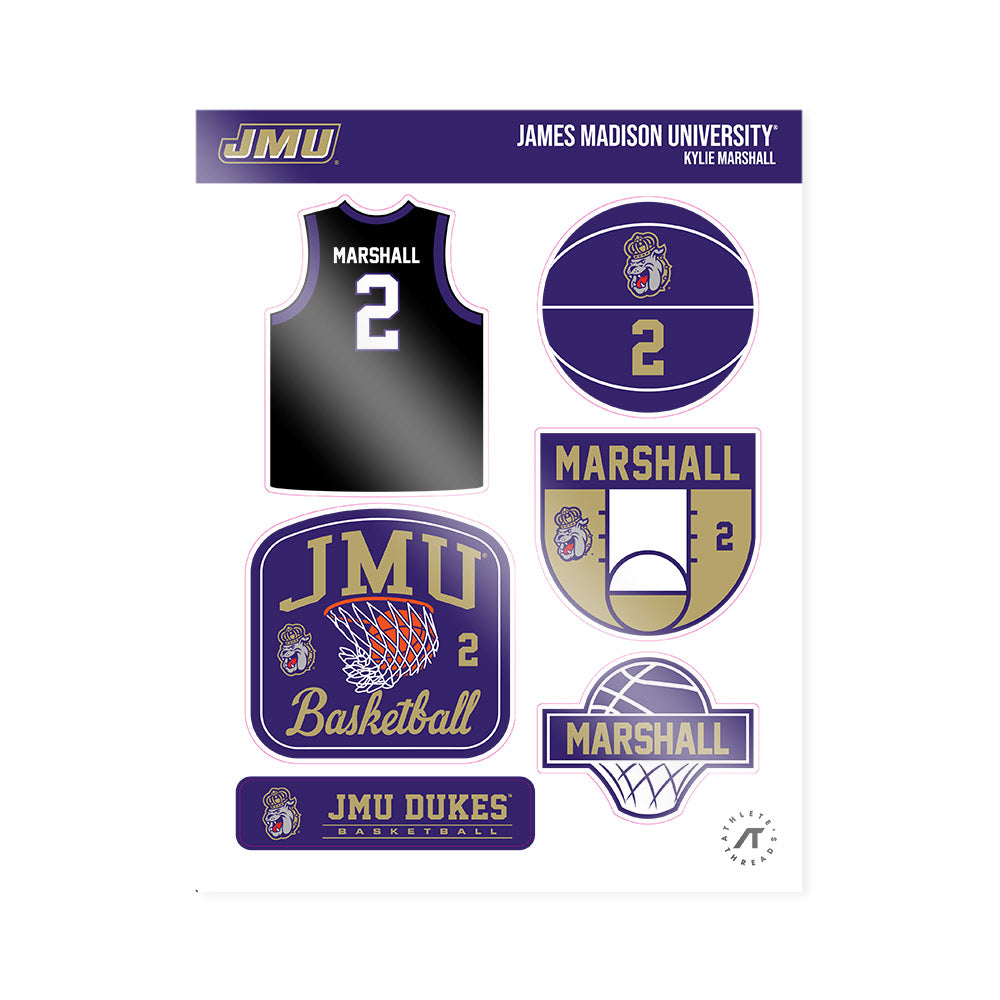 JMU - NCAA Women's Basketball : Kylie Marshall - Sticker Sheet-0