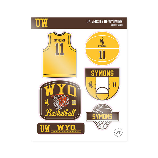 Wyoming - NCAA Women's Basketball : Madi Symons - Sticker Sheet-0