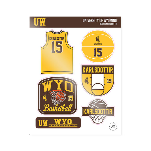 Wyoming - NCAA Women's Basketball : Heidur Karlsdottir - Sticker Sheet-0