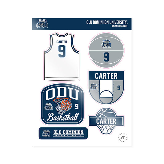 Old Dominion - NCAA Women's Basketball : Dalanna Carter - Sticker Sheet-0