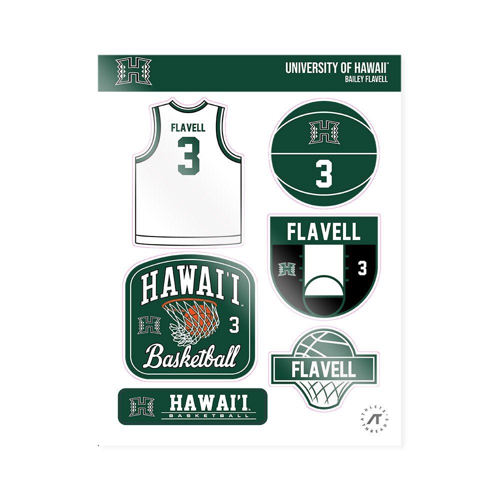 Hawaii - NCAA Women's Basketball : Bailey Flavell - Sticker Sheet-0