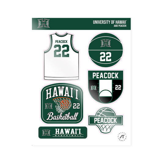Hawaii - NCAA Women's Basketball : Jade Peacock - Sticker Sheet-0
