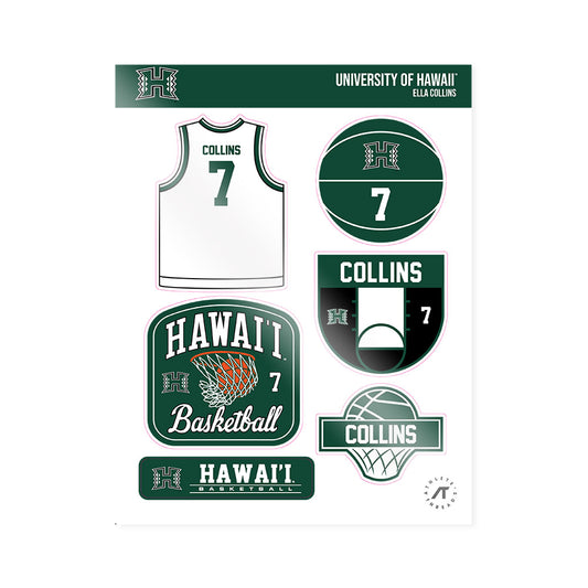 Hawaii - NCAA Women's Basketball : Ella Collins - Sticker Sheet-0