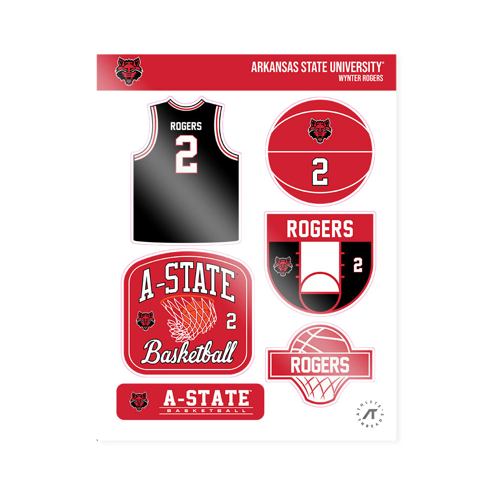 Arkansas State - NCAA Women's Basketball : Wynter Rogers - Sticker Sheet-0