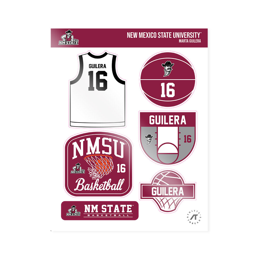 NMSU - NCAA Women's Basketball : Marta Guilera - Sticker Sheet-0
