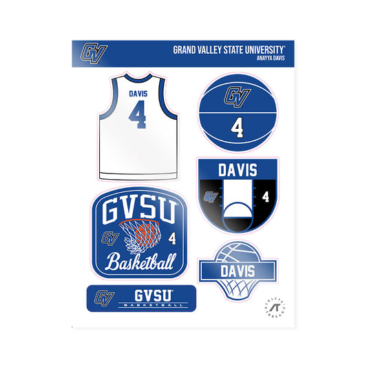 Grand Valley - NCAA Women's Basketball : Anayya Davis - Sticker Sheet-0