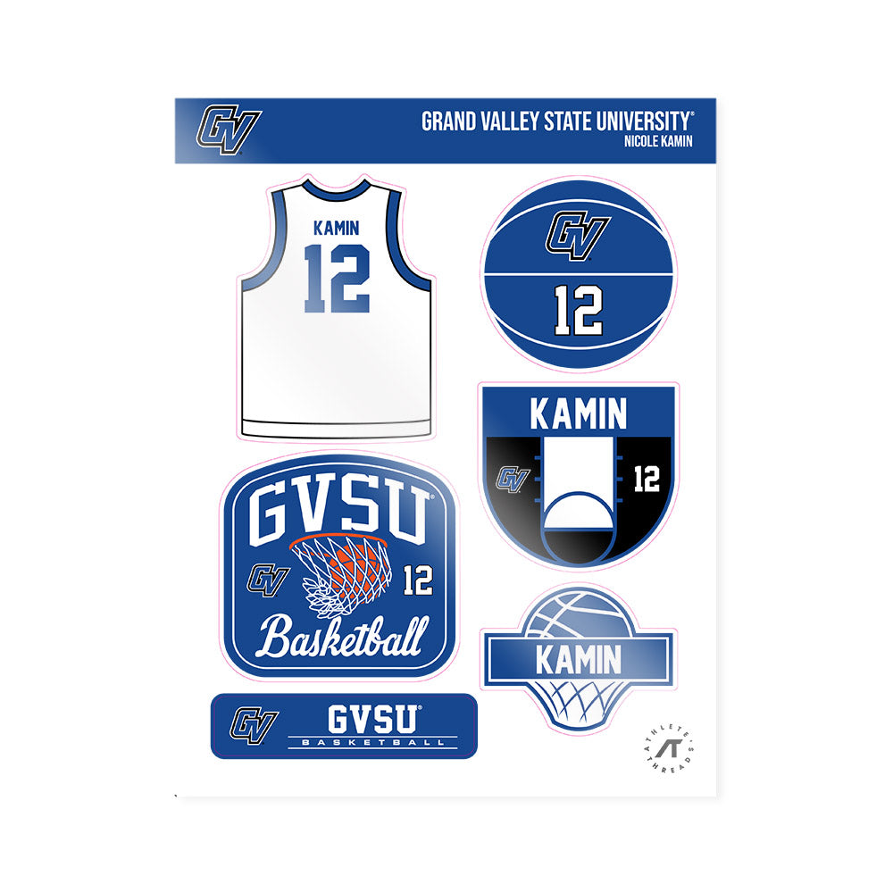 Grand Valley - NCAA Women's Basketball : Nicole Kamin - Sticker Sheet-0