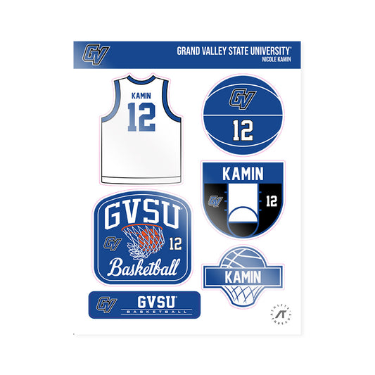 Grand Valley - NCAA Women's Basketball : Nicole Kamin - Sticker Sheet-0