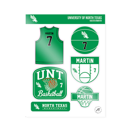 North Texas - NCAA Women's Basketball : Kalysta Martin - Sticker Sheet-0