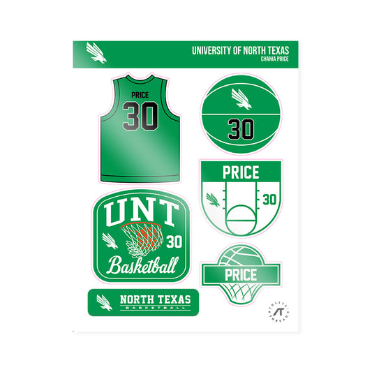 North Texas - NCAA Women's Basketball : Chania Price - Sticker Sheet-0