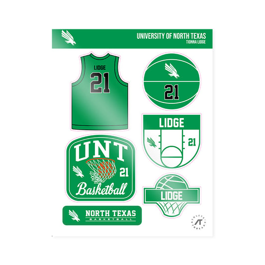 North Texas - NCAA Women's Basketball : Tionna Lidge - Sticker Sheet-0