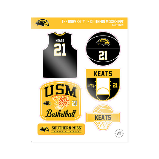 Southern Miss - NCAA Women's Basketball : Carly Keats - Sticker Sheet-0