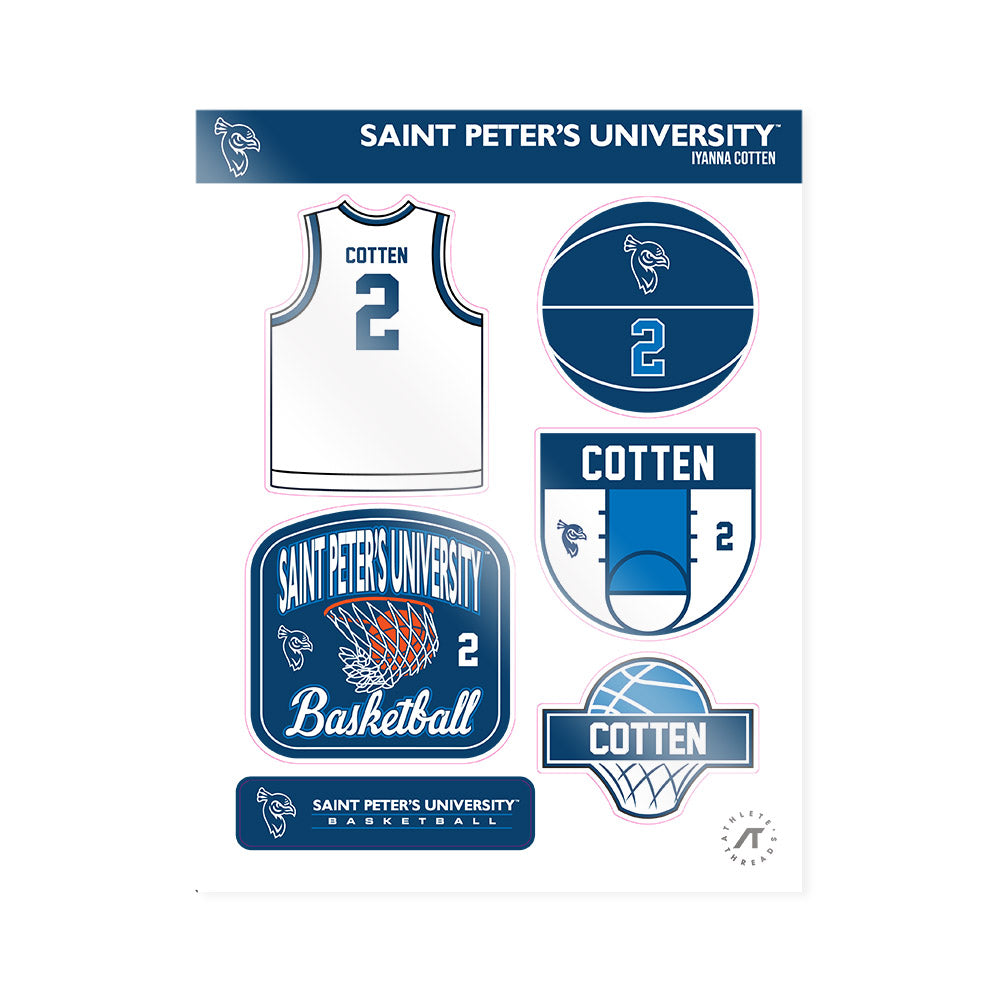 Saint Peter's - NCAA Women's Basketball : Iyanna Cotten - Sticker Sheet-0