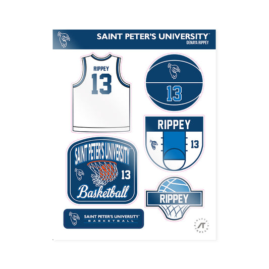 Saint Peter's - NCAA Women's Basketball : DeNaya Rippey - Sticker Sheet-0