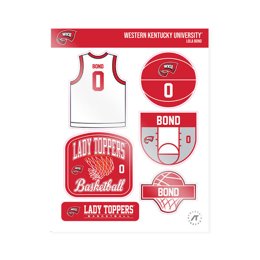 Western Kentucky - NCAA Women's Basketball : Lola Bond - Sticker Sheet-0