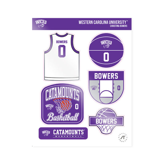 Western Carolina - NCAA Women's Basketball : Christina Bowers - Sticker Sheet-0