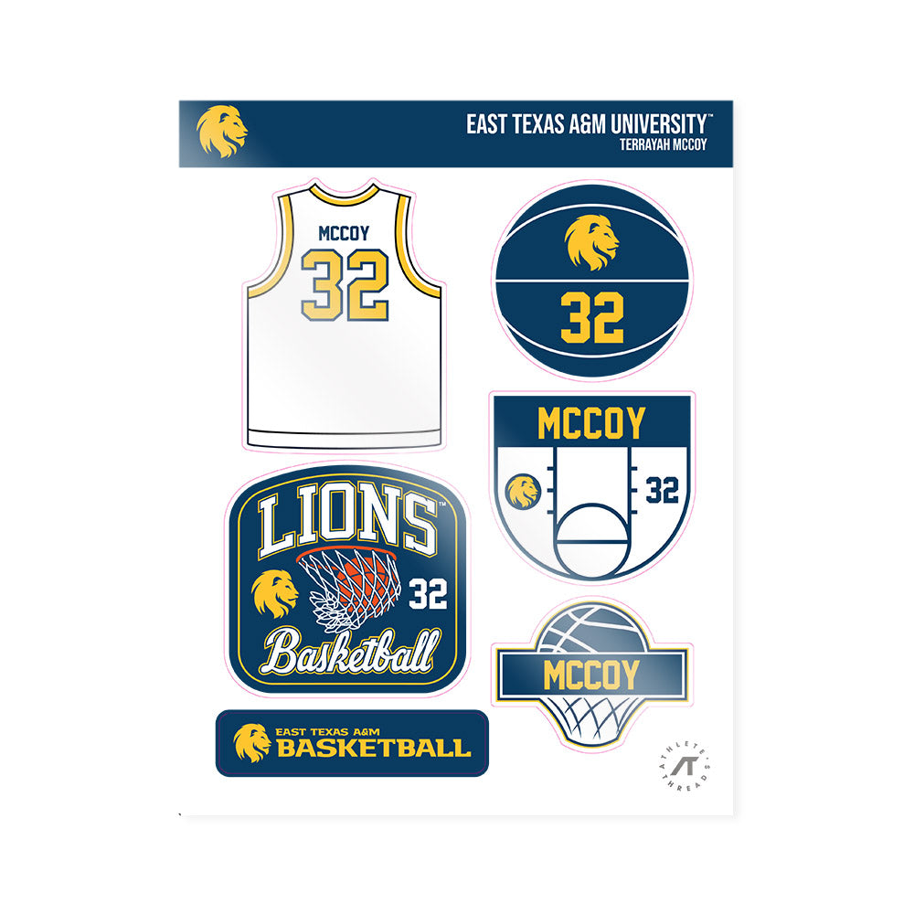 ETAMU - NCAA Women's Basketball : Terrayah McCoy - Sticker Sheet-0