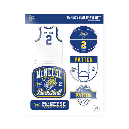 McNeese State - NCAA Women's Basketball : Arianna Patton - Sticker Sheet-0