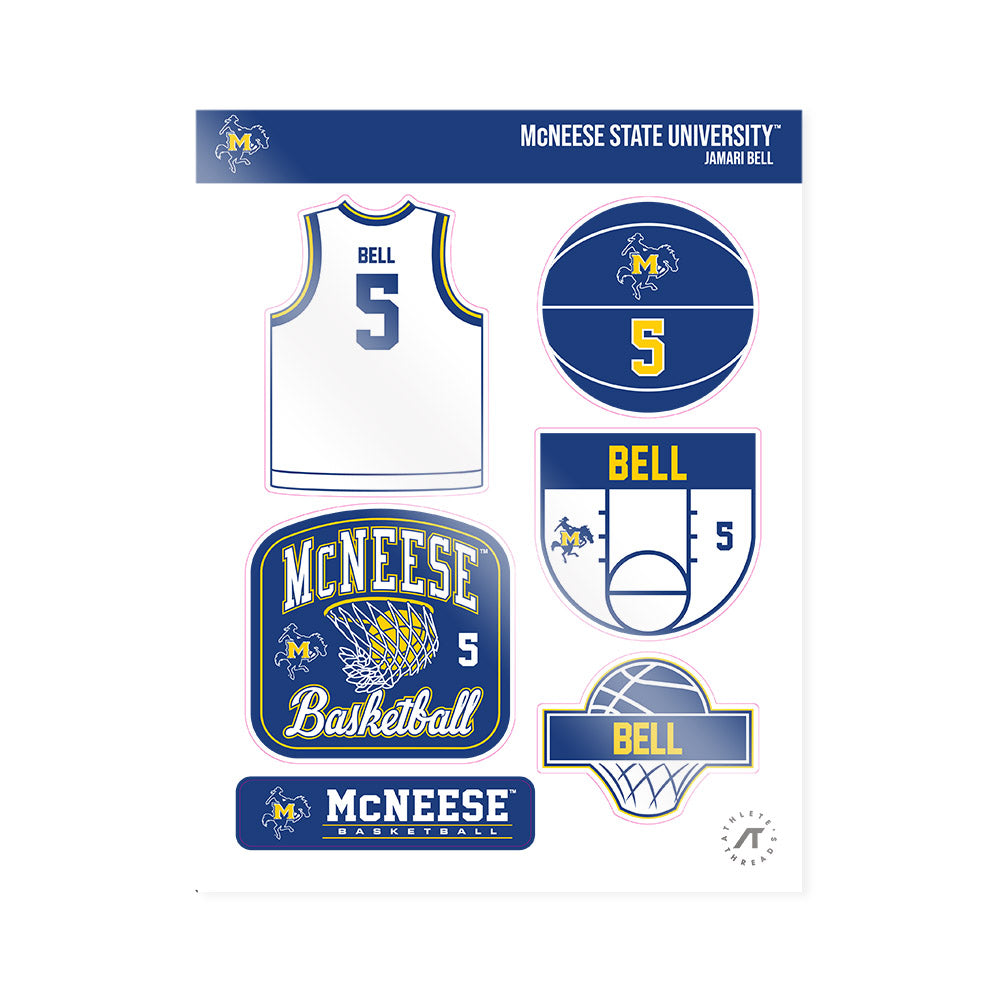 McNeese State - NCAA Women's Basketball : Jamari Bell - Sticker Sheet-0