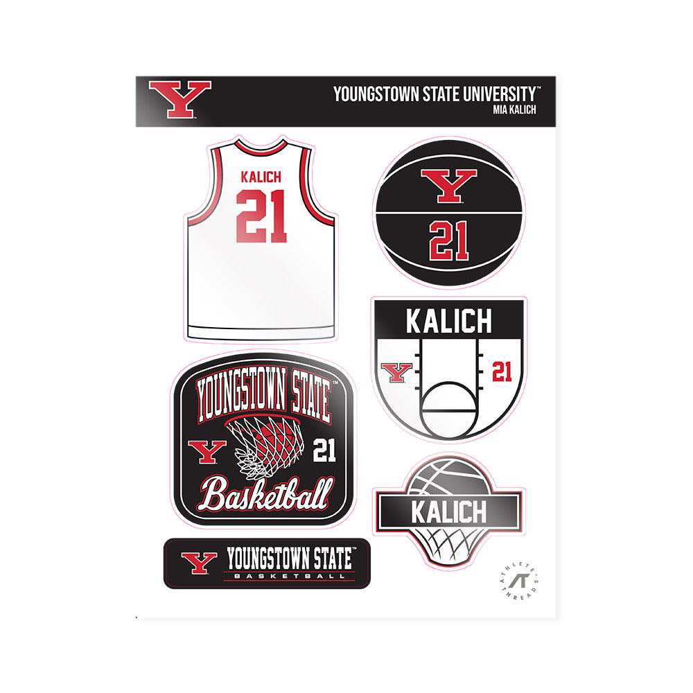 Youngstown State - NCAA Women's Basketball : Mia Kalich - Sticker Sheet-0