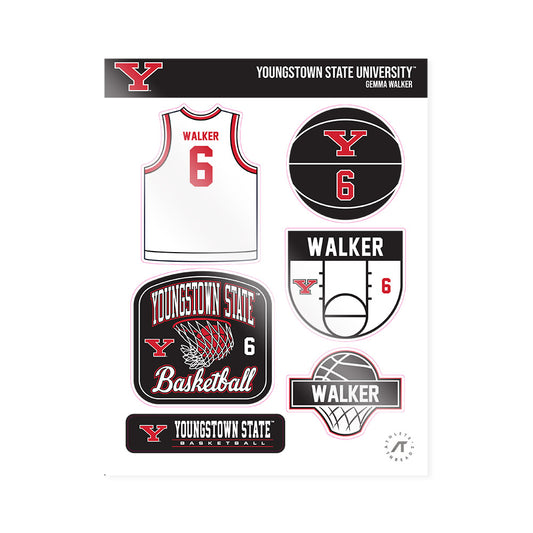 Youngstown State - NCAA Women's Basketball : Gemma Walker - Sticker Sheet-0