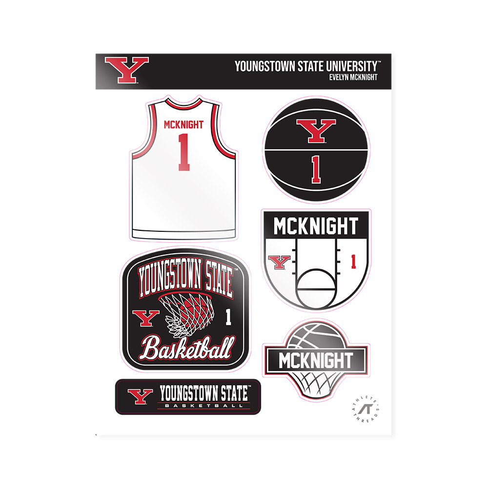 Youngstown State - NCAA Women's Basketball : Evelyn McKnight - Sticker Sheet-0