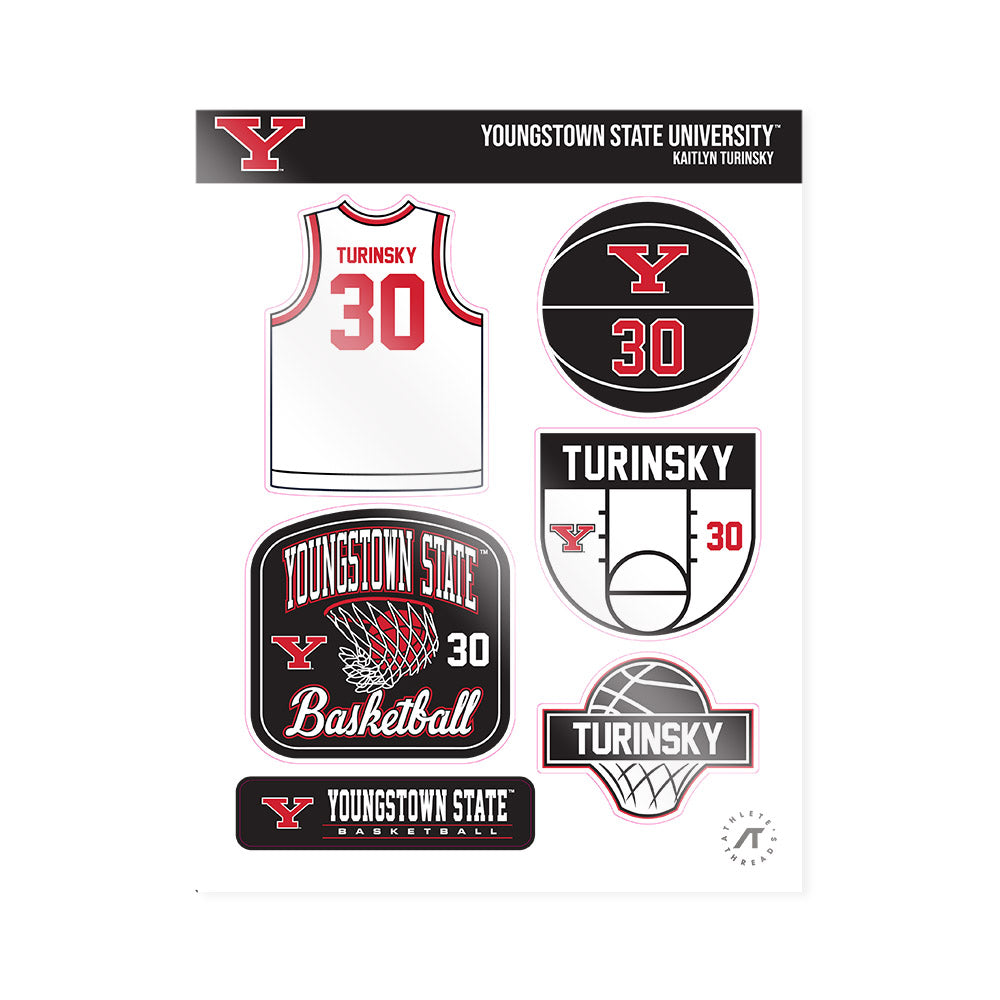 Youngstown State - NCAA Women's Basketball : Kaitlyn Turinsky - Sticker Sheet-0