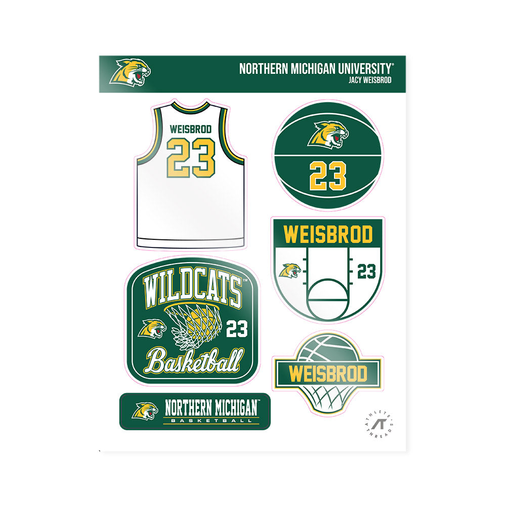 Northern Michigan - NCAA Women's Basketball : Jacy Weisbrod - Sticker Sheet-0