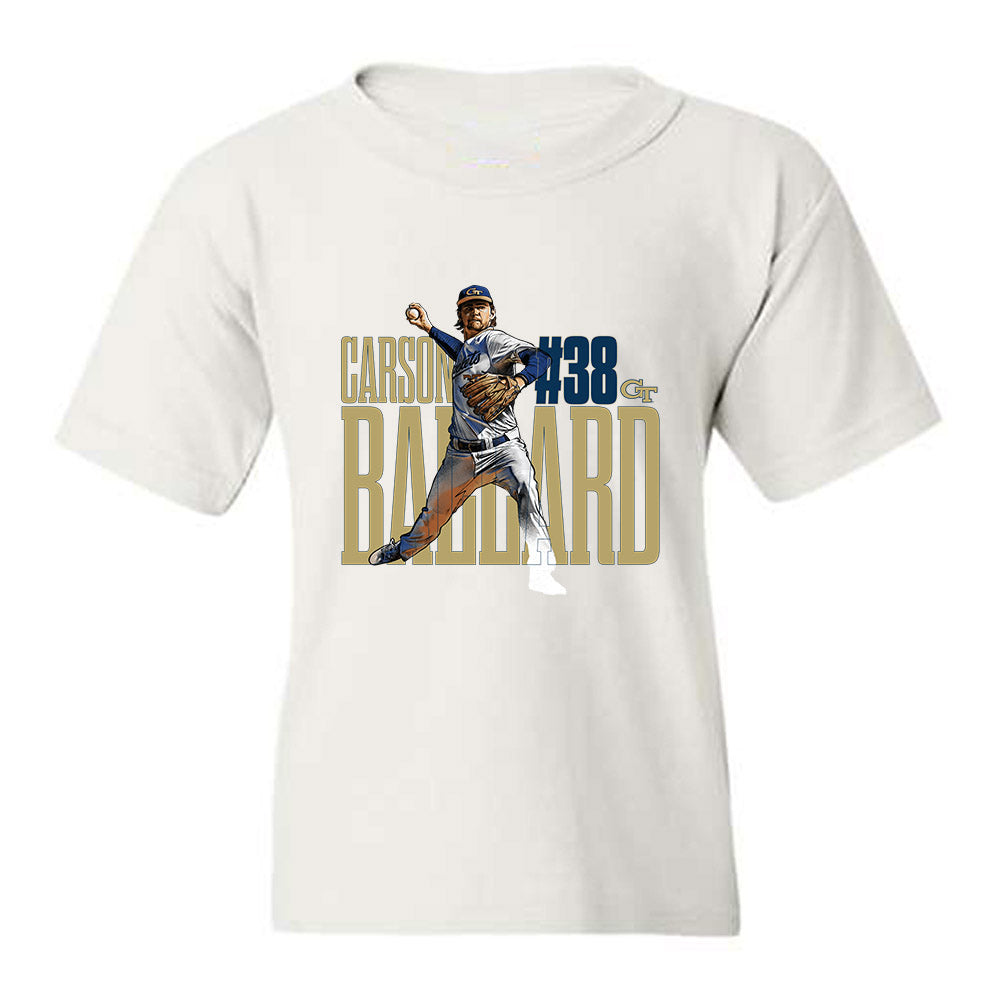 Georgia Tech - NCAA Baseball : Carson Ballard - Collage Youth T-Shirt-0