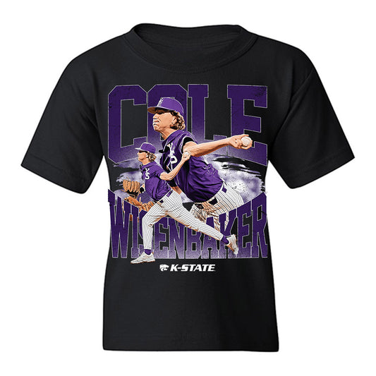 Kansas State - NCAA Baseball : Cole Wisenbaker - Collage Youth T-Shirt-0