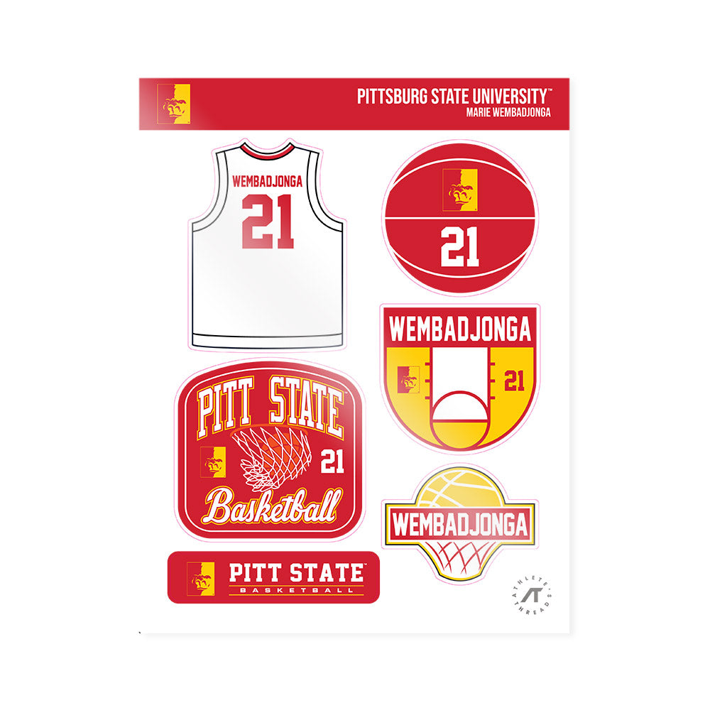 Pitt State - NCAA Women's Basketball : Marie WEMBADJONGA - Sticker Sheet-0