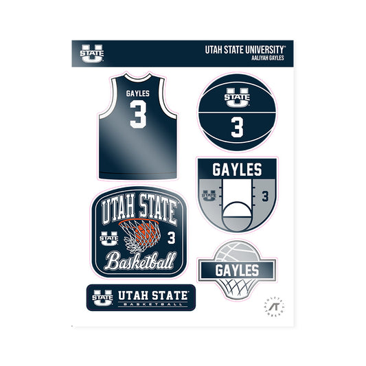 Utah State - NCAA Women's Basketball : Aaliyah Gayles - Sticker Sheet-0