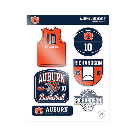 Auburn - NCAA Women's Basketball : Sania Richardson - Sticker Sheet-0