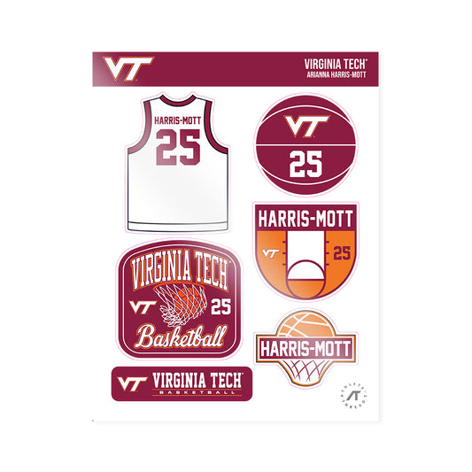 Virginia Tech - NCAA Women's Basketball : Arianna Harris-Mott - Sticker Sheet-0