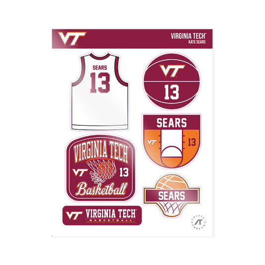 Virginia Tech - NCAA Women's Basketball : Kate Sears - Sticker Sheet-0