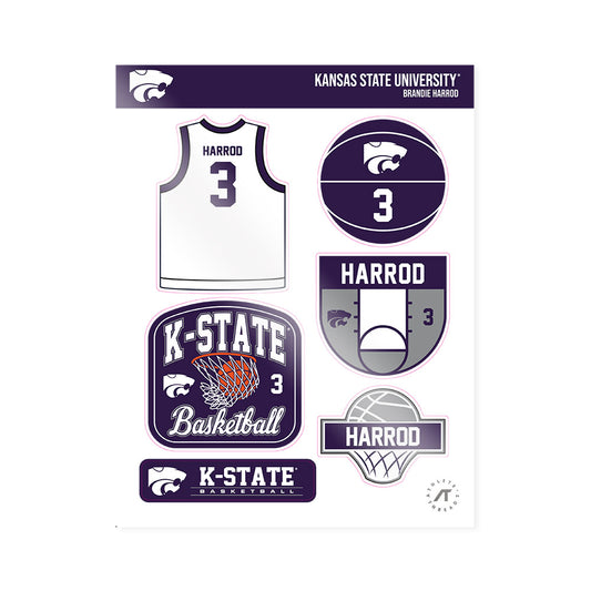 Kansas State - NCAA Women's Basketball : Brandie Harrod - Sticker Sheet-0