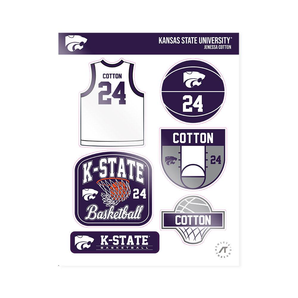 Kansas State - NCAA Women's Basketball : Jenessa Cotton - Sticker Sheet-0