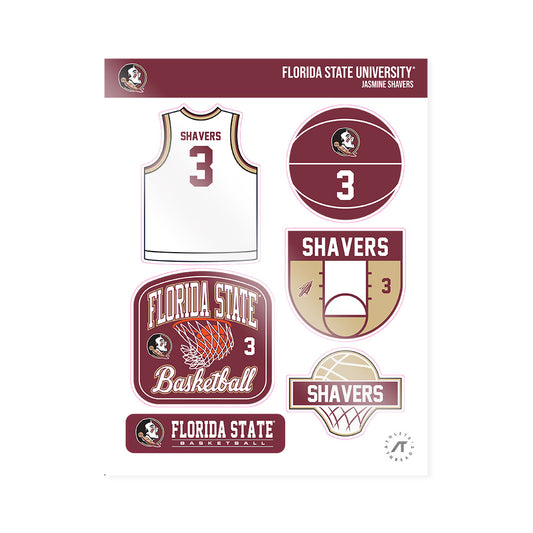 FSU - NCAA Women's Basketball : Jasmine Shavers - Sticker Sheet-0