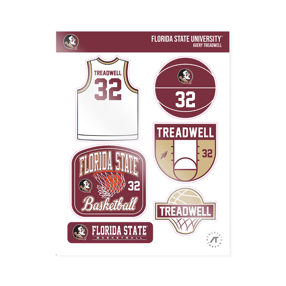 FSU - NCAA Women's Basketball : Avery Treadwell - Sticker Sheet-0