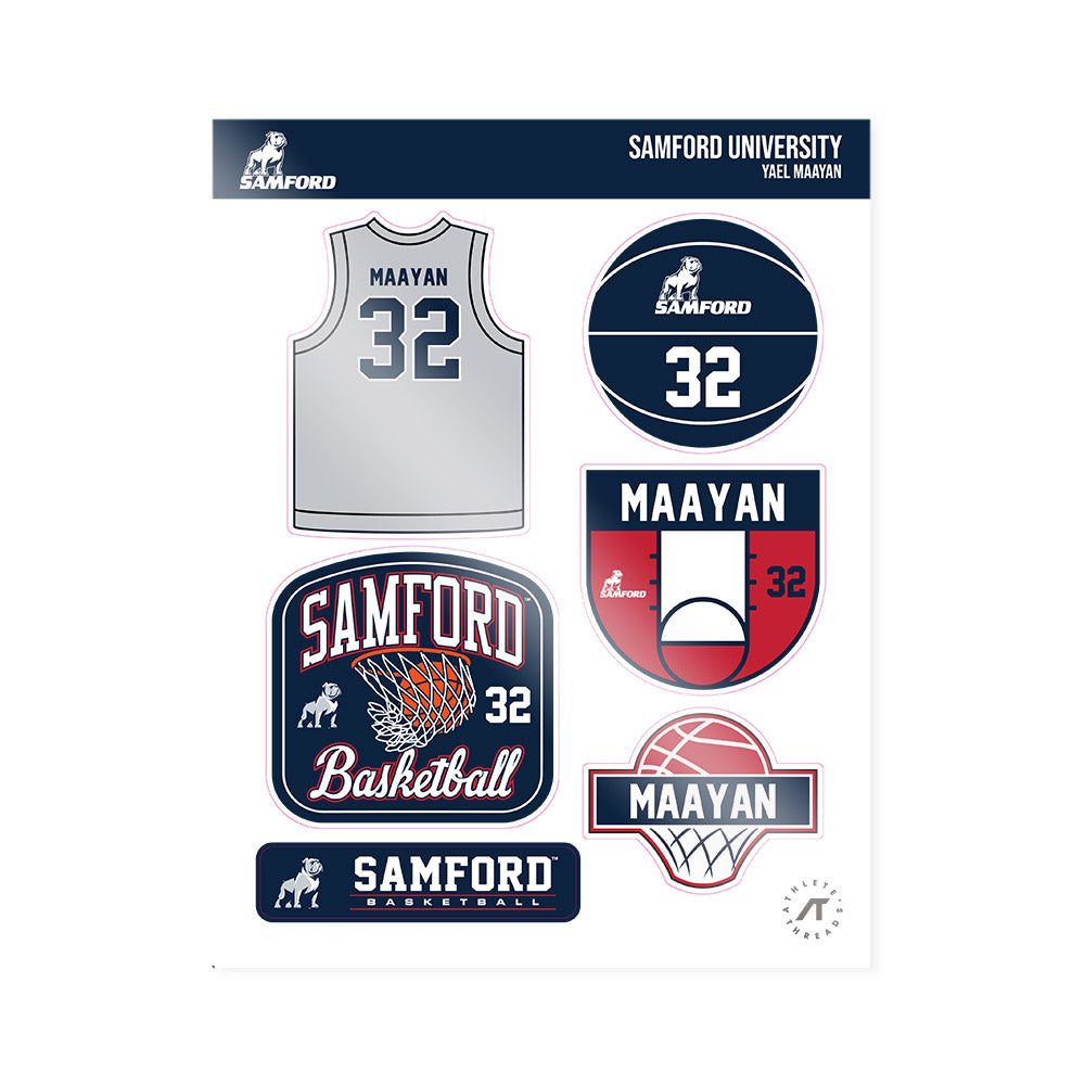 Samford - NCAA Women's Basketball : Yael Maayan - Sticker Sheet-0