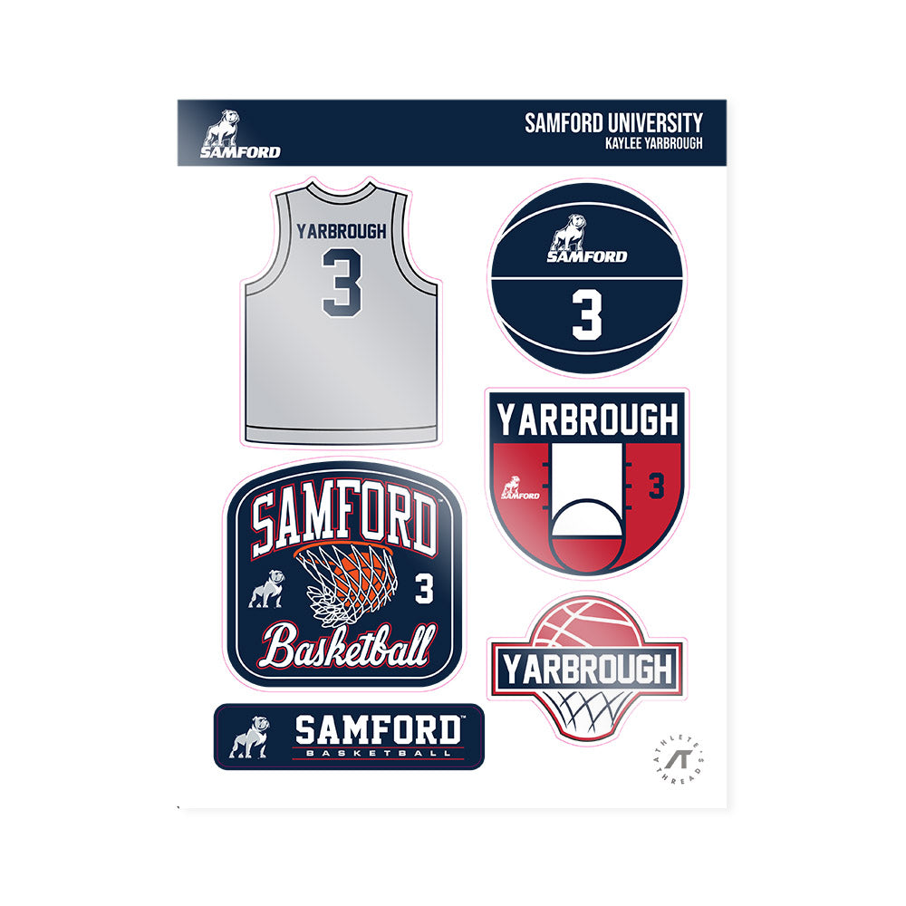 Samford - NCAA Women's Basketball : Kaylee Yarbrough - Sticker Sheet-0