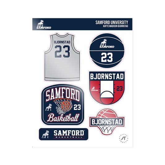 Samford - NCAA Women's Basketball : Kayte Madison Bjornstad - Sticker Sheet-0