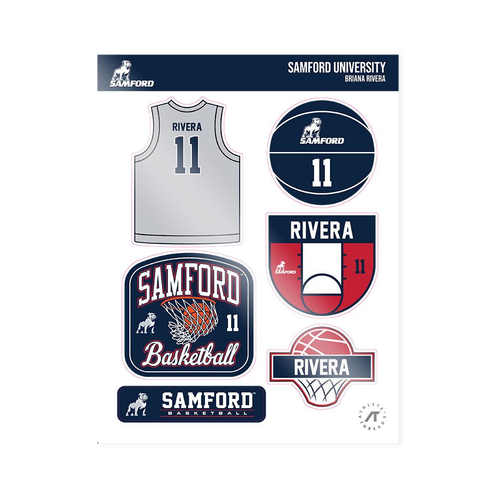 Samford - NCAA Women's Basketball : Briana Rivera - Sticker Sheet-0